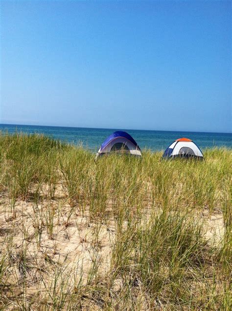 Camping on the beach(Lake Michigan)