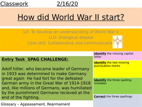 Causes of WWII World War Two | Teaching Resources