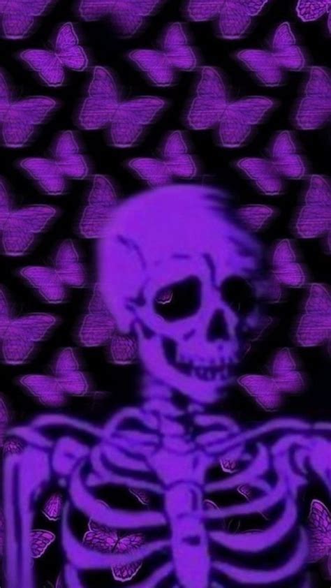 Skellys & Butterflies, purple, Skeleton, cute HD phone wallpaper | Pxfuel