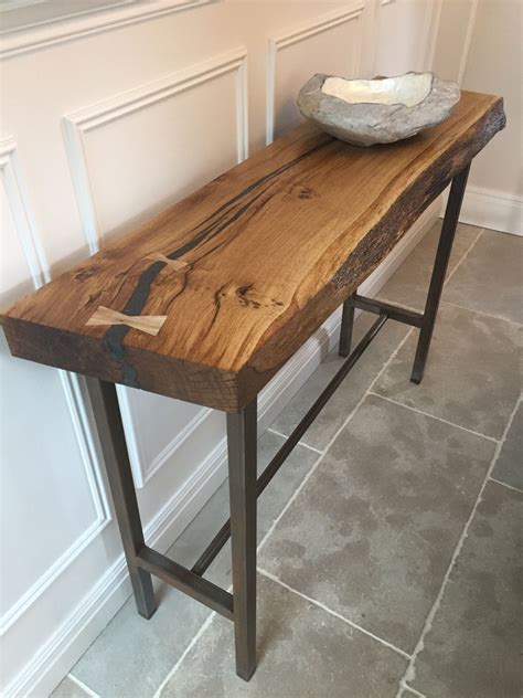 Wood and metal console table. Bespoke, rustic, beautiful. | Metal console table, Wood and metal ...