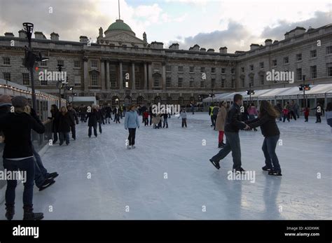 Ice skating at Somerset House London Stock Photo - Alamy