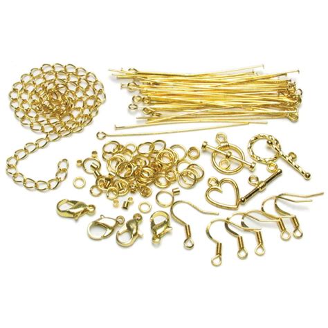 Jewellery Basics – Mixed Findings Starter Pack – Gold (145 pieces) • 2wards Polymer Clay