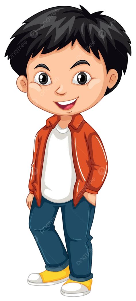 Little Boy In Red Shirt And Jeans Young Clip Art Vector, Young, Clip, Art PNG and Vector with ...