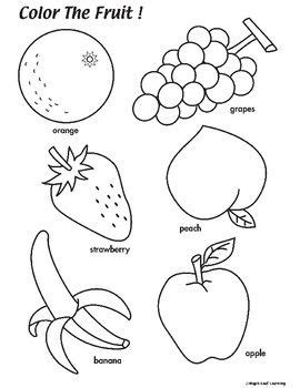 Fruit Coloring Worksheet | Coloring worksheets for kindergarten, Preschool coloring pages, Color ...