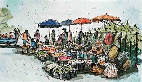 Traditional Market Sketch