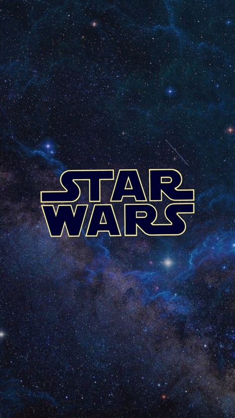 the star wars logo in front of a galaxy background