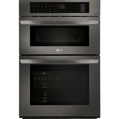 LG Self-Cleaning Convection Microwave Wall Oven Combo (Black Stainless Steel) (Common: 30 -in ...