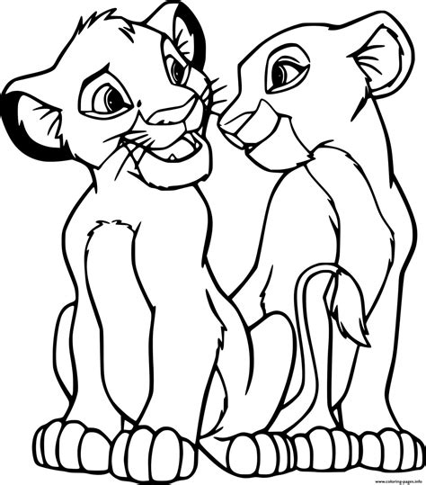 Coloring Young Simba And Nala Lion King Coloring Pages – Themeloader