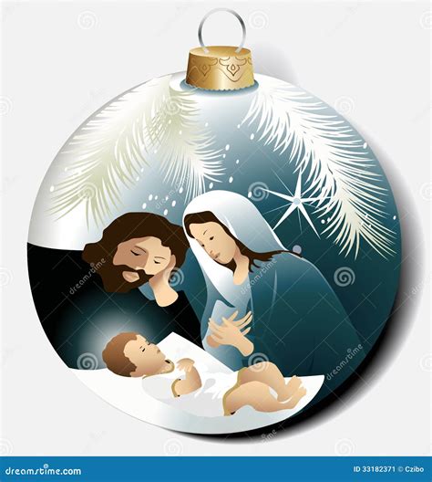 Christmas Ball with Holy Family Stock Vector - Illustration of family ...