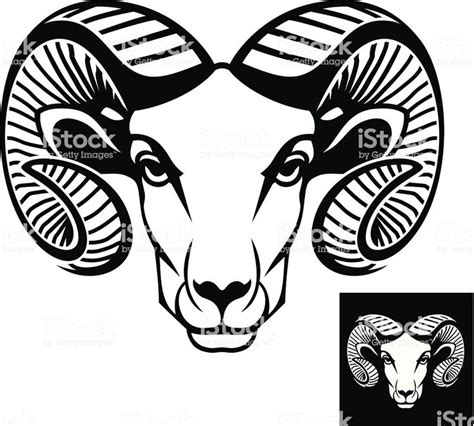 This is a ram head logo or icon in black and white. This is vector... | Ram head, Vector art ...