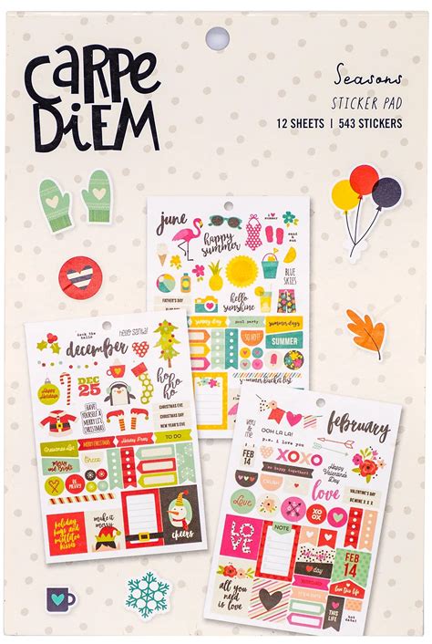 Planner Essentials A5 Stickers 12/Pkg-Seasons, 543 Stickers - Walmart.com