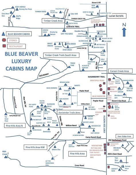 Cabin Map | Broken Bow, OK | Blue Beaver Cabins