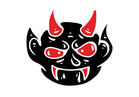 Black and red tattoo design of devil head 25124277 Vector Art at Vecteezy