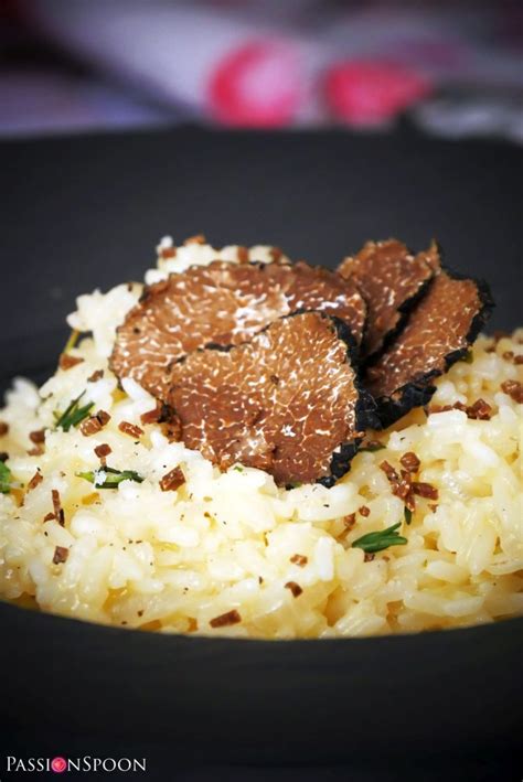 Black truffle risotto; luxurious yet simple vegetarian dish - PassionSpoon