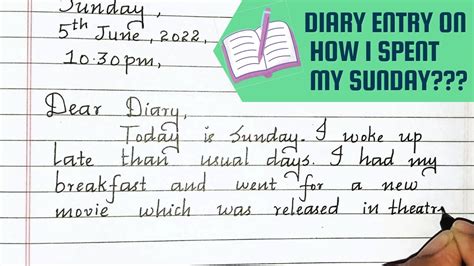 Diary Entry on How I spent My Sunday || diary writing || Neat and clean ...