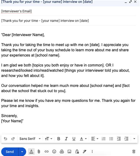 How to Write a College Interview Thank You Email
