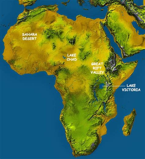 africa physical map kids - Clip Art Library