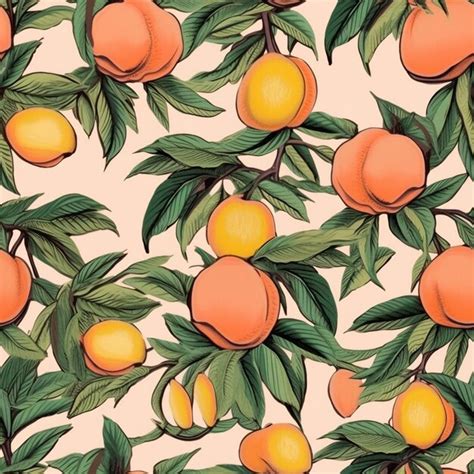 Premium AI Image | peach design art decorative illustration