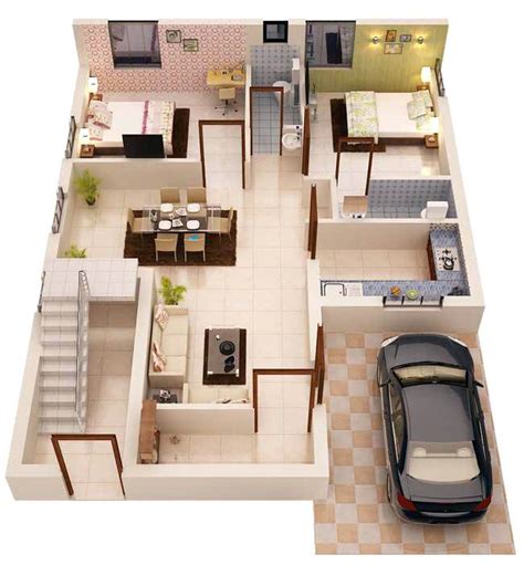 Top Concept 44+ 1200 Sq Ft House Plans 2 Bedroom 3d