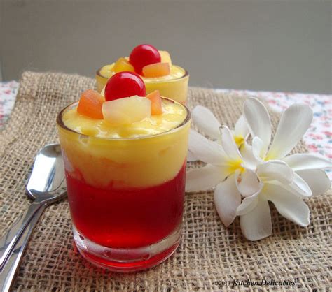 Jelly Custard Pudding | Kitchen Delicacies