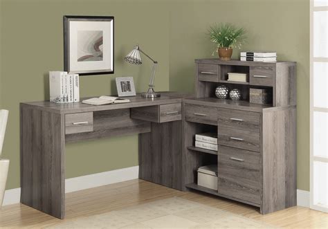 Computer Desk - L-Shaped / Corner / Hutch / 8 Drawers / 3 Cubbies ...