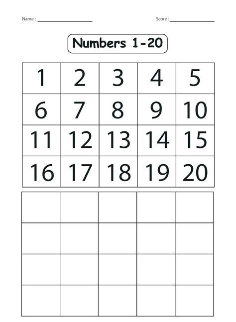 Numbers 0-20 Worksheets For Kindergarten