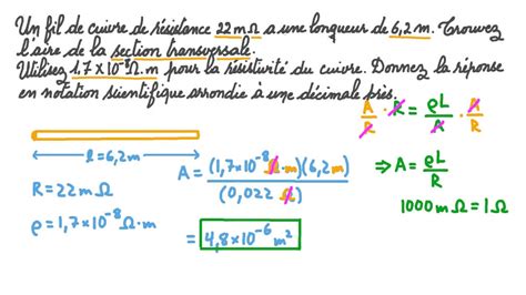 Vidéo question :: Calcul de la section de fil en utilisant la ...