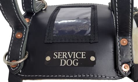 ActiveDogs Leather Service Dog Mobility Harness w/ ID Card Window