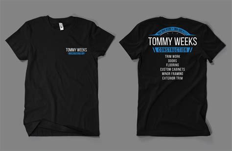 Modern, Masculine, Construction Company T-shirt Design for Tommy weeks ...