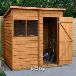 6x4 WOODEN GARDEN SHED OVERLAP PENT STORAGE WINDOW STORE SINGLE DOOR ...