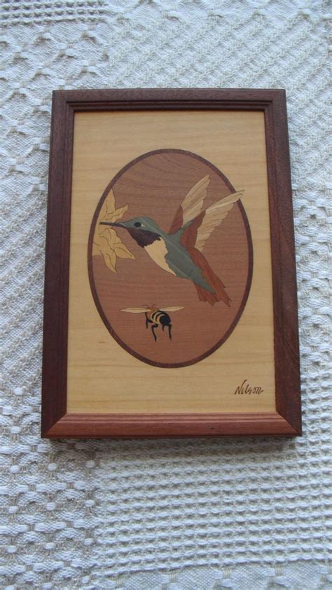 Original Vintage Wood Inlay Marquetry Wall Art by Jeff Nelsonhudson River ...