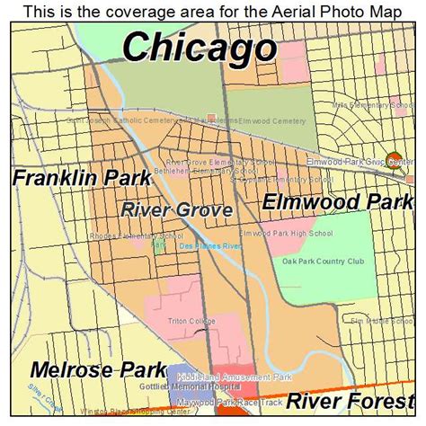 Aerial Photography Map of River Grove, IL Illinois