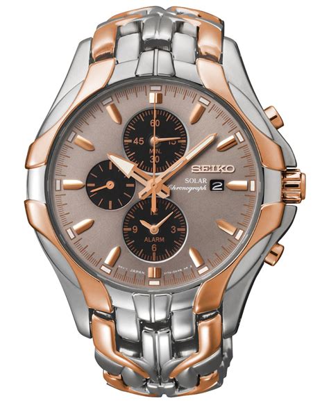 Seiko Men's Chronograph Solar Two-tone Stainless Steel Bracelet Watch ...