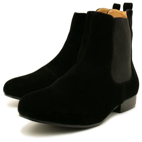 Flat Black Leather Boots For Women - Viewing Gallery