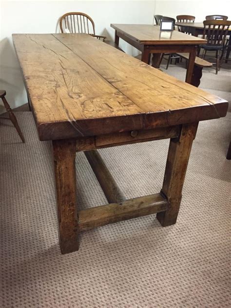 Rustic refectory elm antique farm house table, Antique rustic elm table - Sold Gallery