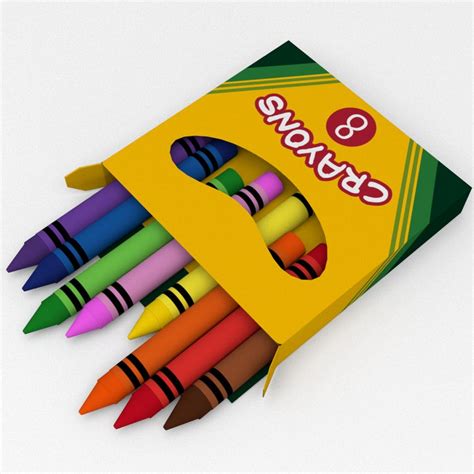 Box crayons 3D model - TurboSquid 1332039