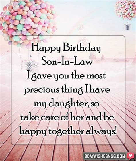 Best 35+ Birthday Wishes for Son-In-Law - BdayWishesMsg