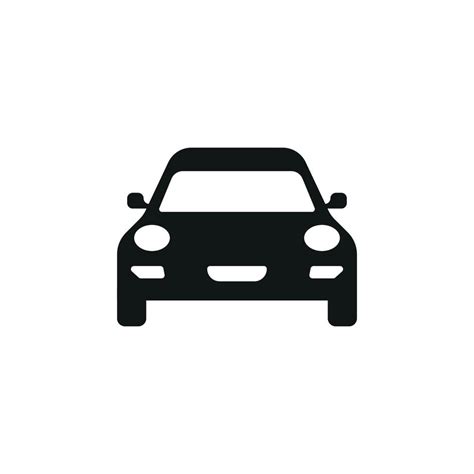 Car vector icon. Isolated simple view front logo illustration. Sign ...