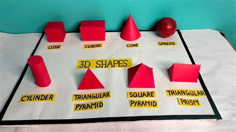 3D shapes model for school project/3D geometrical shapes/3D shapes math project/math tlm 3D ...