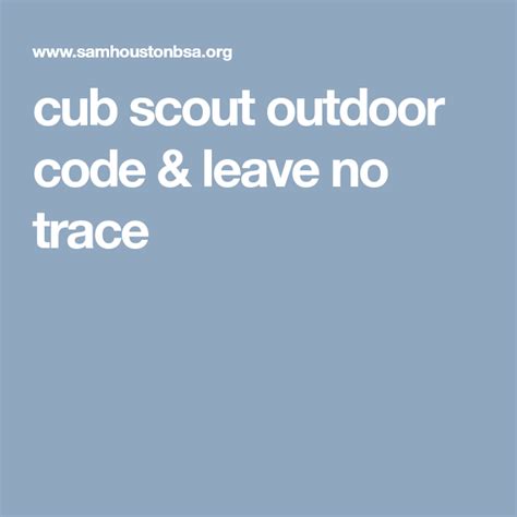 Cub Scout Outdoor Code Printable - Printable Word Searches