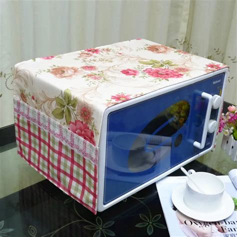 100*33cm Microwave Oven Cover Floral Print Dustproof Protective Oven ...