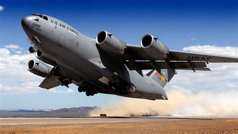 Wallpaper Military aircraft takeoff transport 1920x1080 Full HD 2K ...