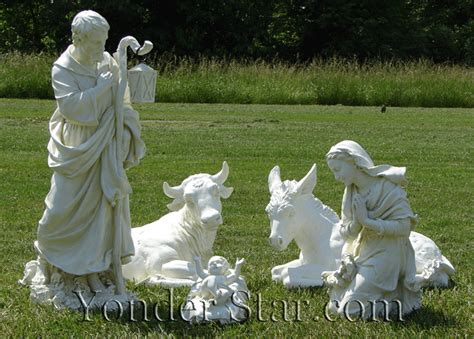 Outdoor Nativity Set with Animals 5 pcs - Yonder Star Christmas Shop LLC