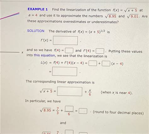 Solved EXAMPLE 1 ﻿Find the linearization of the function | Chegg.com