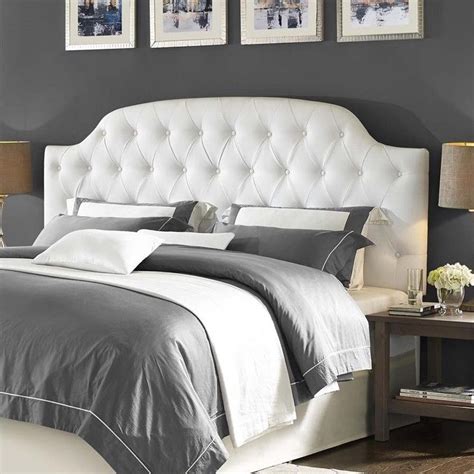 Dorel Living Lyric Faux Leather Upholstered King Headboard in White | White headboard, Leather ...