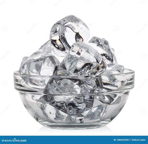 Transparent Bowl with Ice Cubes Stock Photo - Image of fresh, solid: 108663958