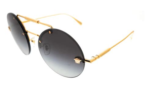 Versace Round Sunglasses Gold/Black VES111625 in Metal with Gold-tone - ES