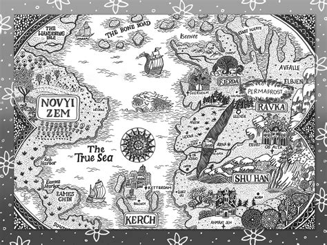 Shadow and Bone map print hand drawn 5x7 print | Etsy