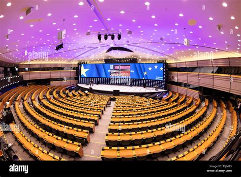 European Parliament building Brussels ,the hemicycle, Eu Parliament ...