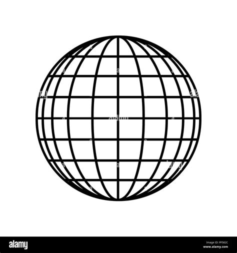 Earth Globe sign. Vector. Filled black icon at white background. Isolated Stock Vector Image ...